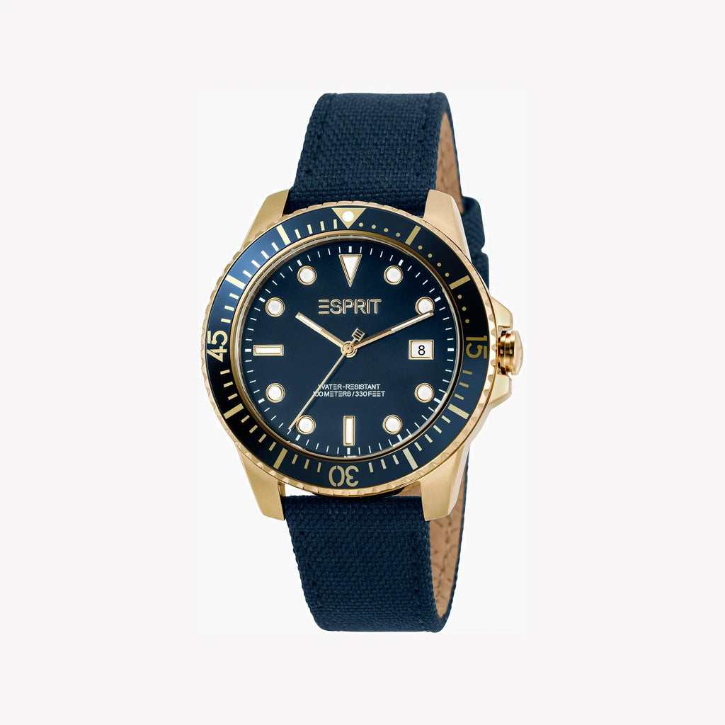 Esprit Men's Stainless Steel Blue Watch, Blue Dial | Es1g005m0045