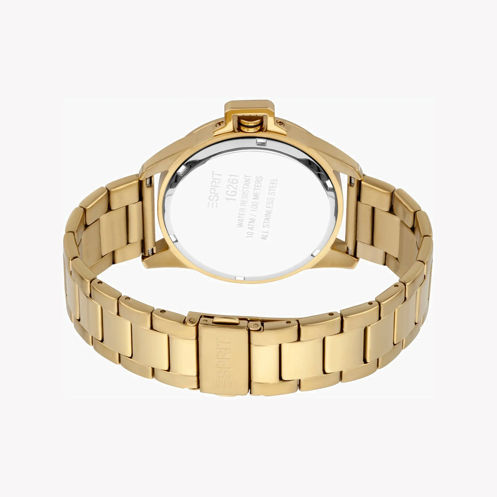 Esprit Men's Gold Stainless Steel Watch, Black Dial | Es1g090m0055-2