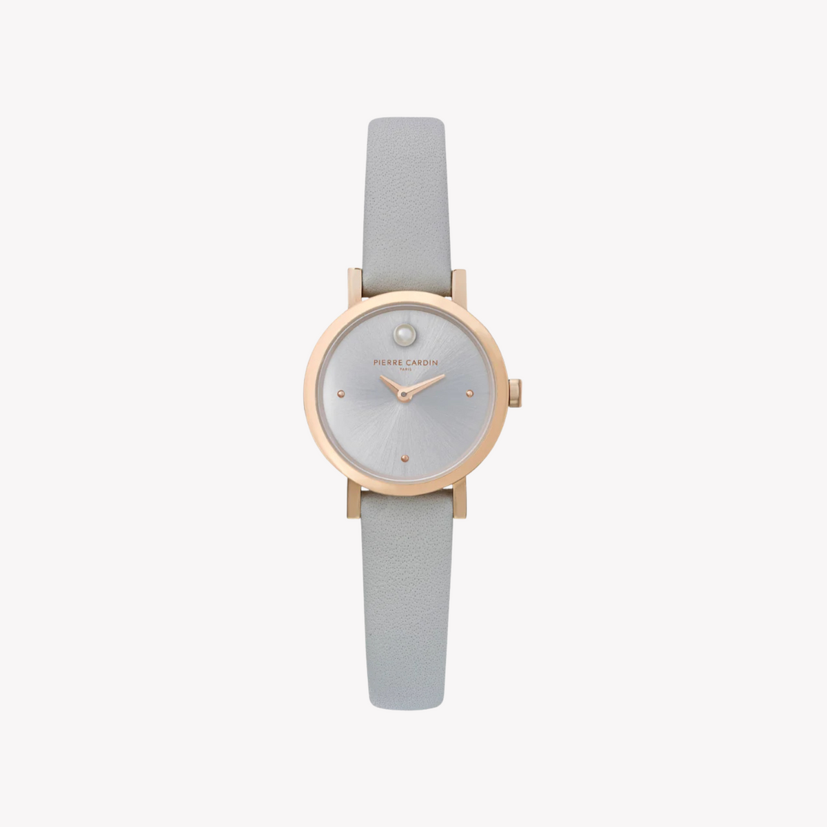Pierre Cardin Women's Gray Leather Watch, Silver Dial | Ccm.0506