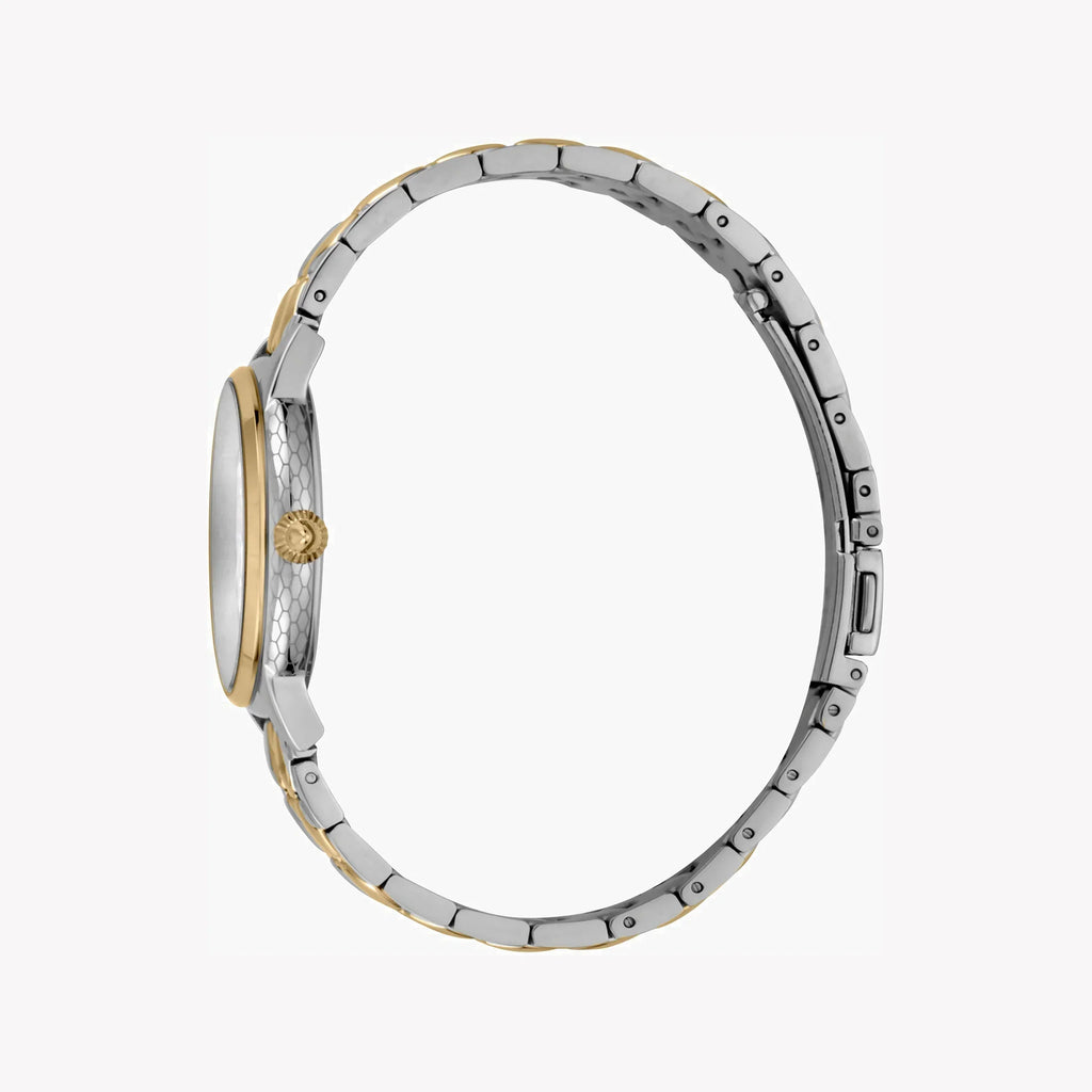 Just Cavalli Women's Silver & Gold Watch, White Dial | Jc1l149m0075