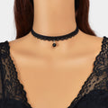 Classic Black Velvet Choker Round Charm Necklace Women Halloween Cosplay Jewelry