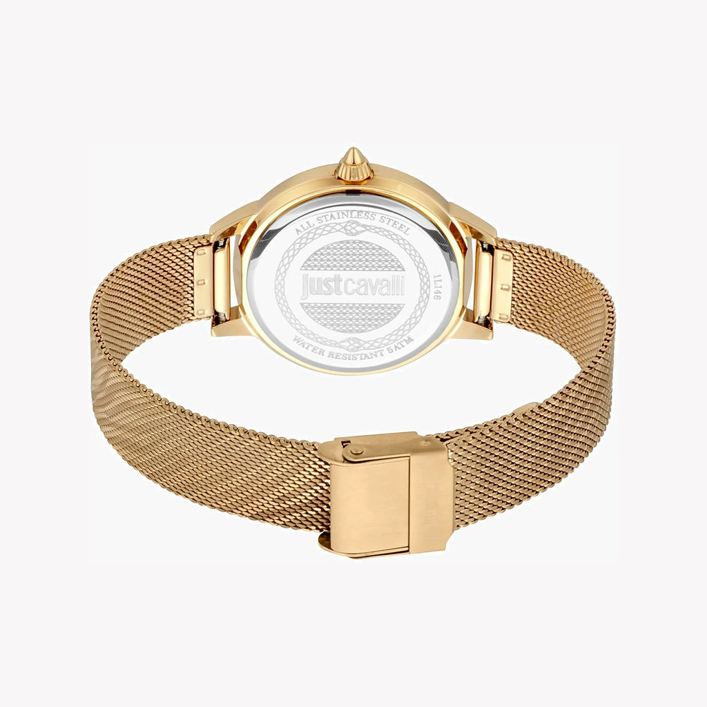 Just Cavalli Women's Gold Stainless Steel Watch, Champagne Dial | Jc1l146m0055