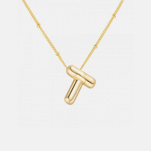 Gold-Plated Bubble Initial Necklace for Personalized Style