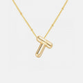 Gold-Plated Bubble Initial Necklace for Personalized Style