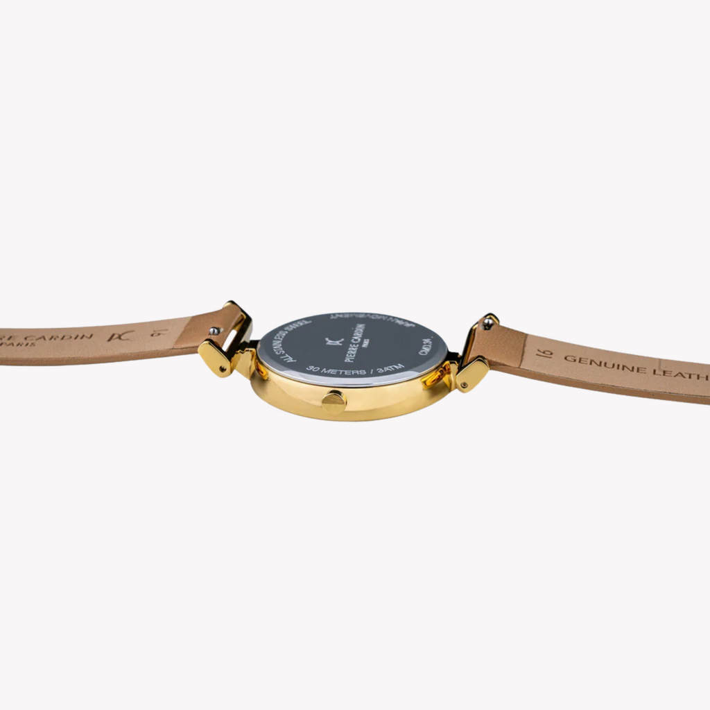 Pierre Cardin Women's Beige Leather Watch, Silver Dial | Cmd.3517
