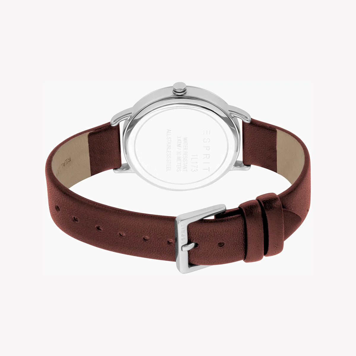 Esprit Women's Brown Leather Watch, Silver Dial | Es1l168m0025
