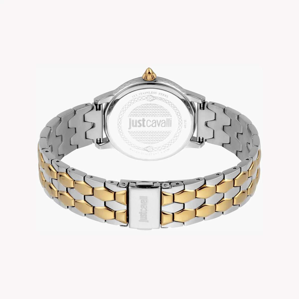 Just Cavalli Women's Silver & Gold Watch, White Dial | Jc1l149m0075