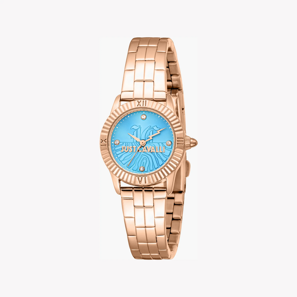 Just Cavalli Women's Rose Gold Watch, Blue Dial | Jc1l328m0065