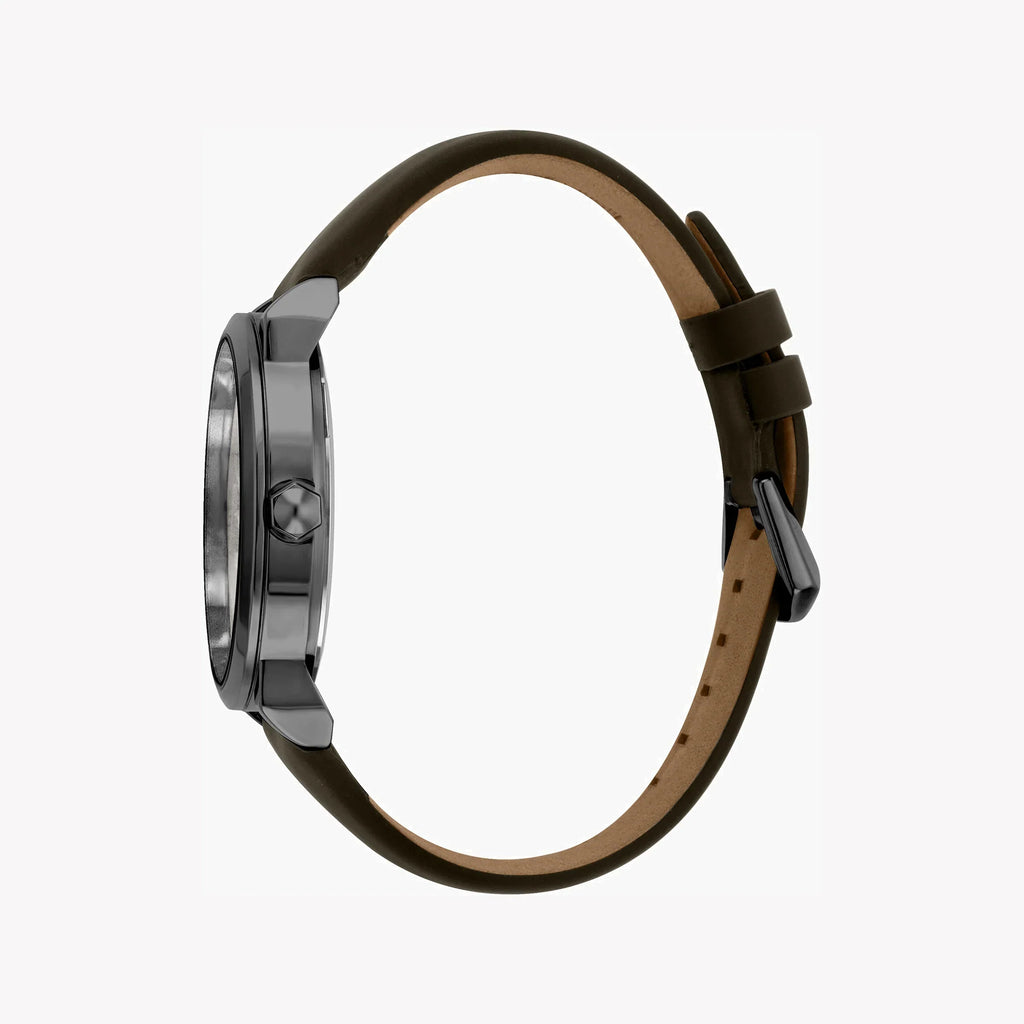 Just Cavalli Men's Brown Leather Watch, Gray Dial | Jc1g079l0035