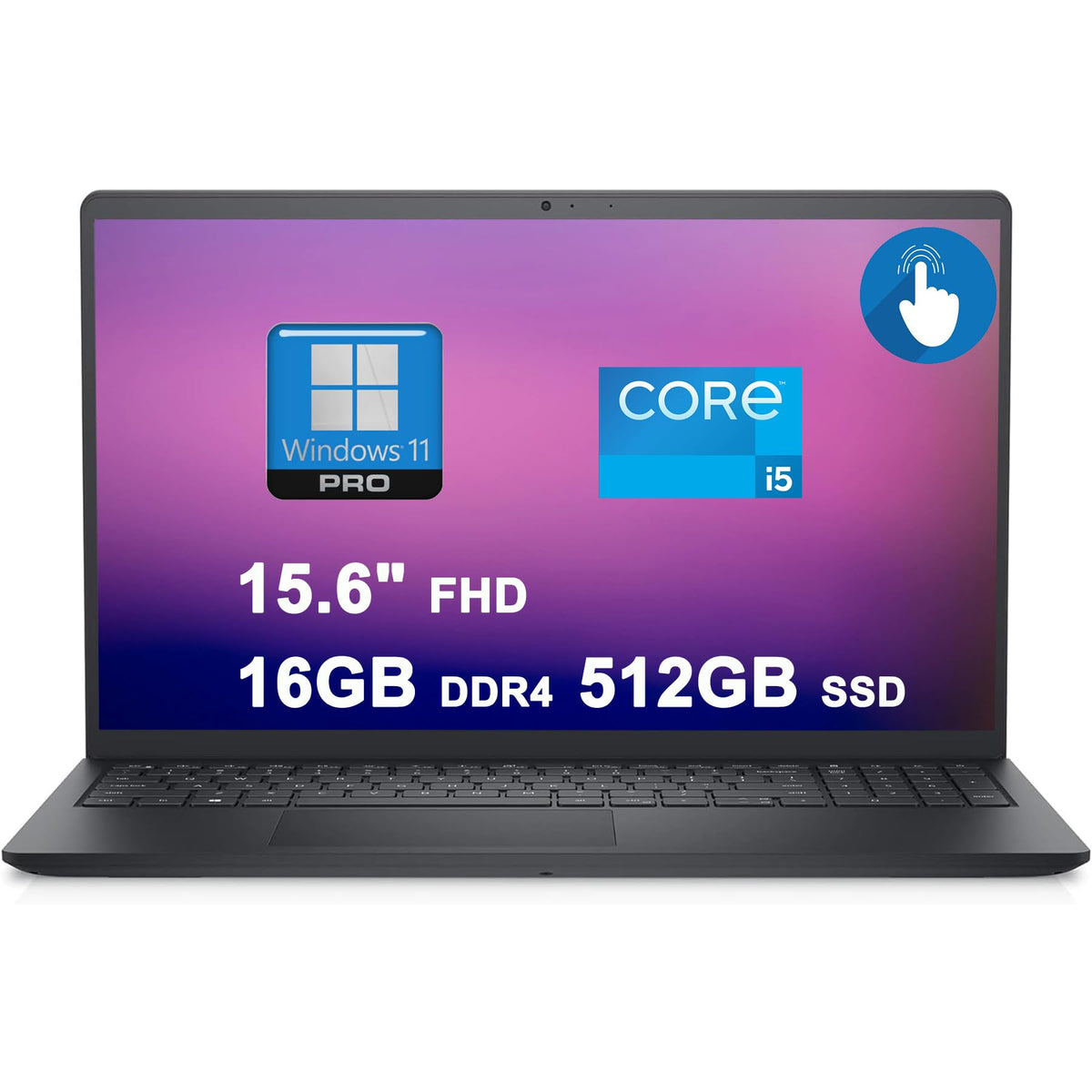 Dell Inspiron 15 3520 Business Laptop | 15.6" FHD Anti-glare Multi-Touch | 11th Gen Intel 4-Core i5-1155G7 Processor | 16GB DDR4 512GB SSD | Intel Iris Xe Graphics | Win11Pro (Renewed)