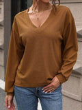 Perfee V-Neck Long Sleeve Top for Stylish Comfort Wear