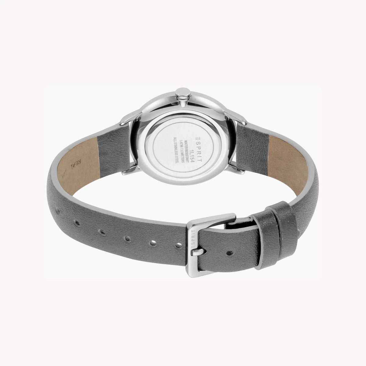 Esprit Women's Grey Leather Watch, Silver Dial | ES1L154L0025