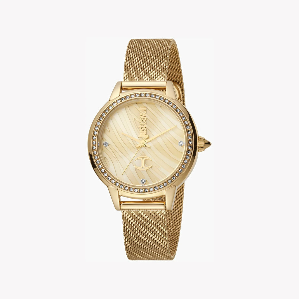Just Cavalli Women's Gold Stainless Steel Watch, Champagne Dial | Jc1l146m0055