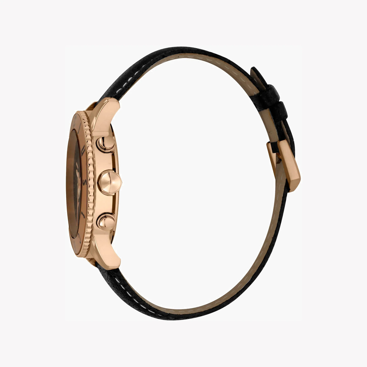 Just Cavalli Men's Black Leather Watch, Rose Gold Case | Jc1g155l0035