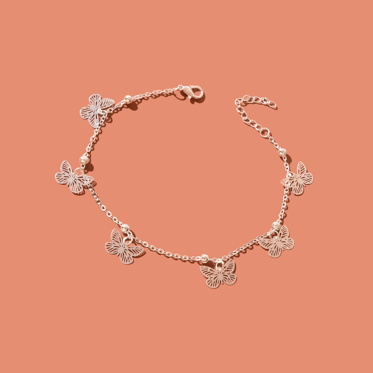 Silver Butterfly Charm Anklet Boho Beach Foot Jewellery Ankle Bracelet for Girls