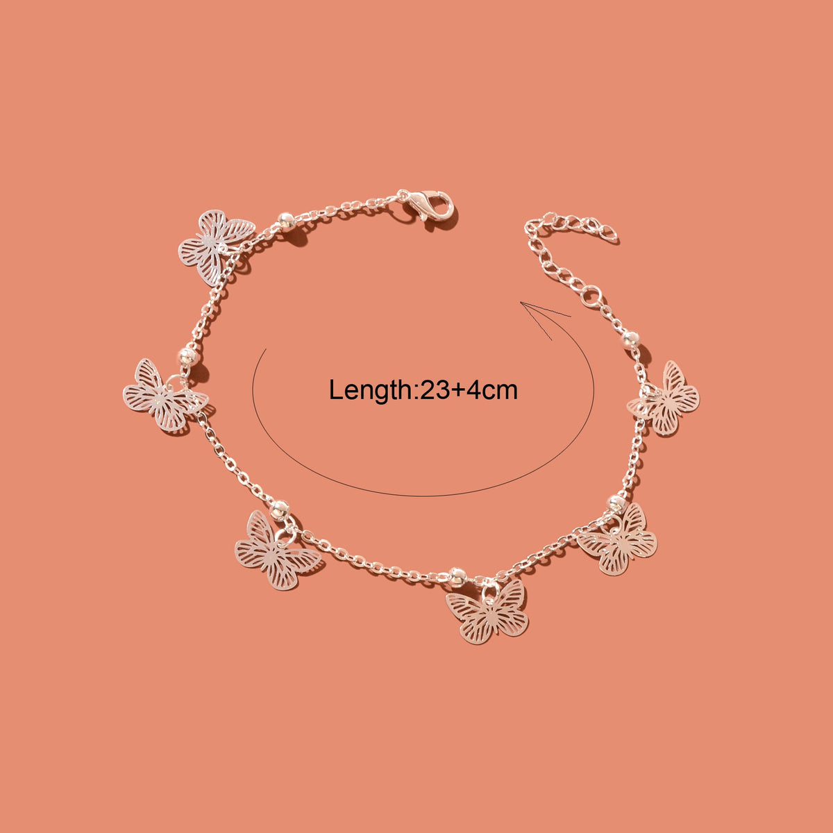 Silver Butterfly Charm Anklet Boho Beach Foot Jewellery Ankle Bracelet for Girls
