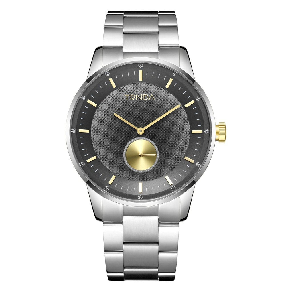 Trnda Men's Stainless Steel Watch, Gradient Gray Dial | Trn-Ss43g