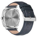 Trnda Men's Stainless Steel Square Watch, Blue Leather Band | Trd45mm