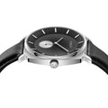 Trnda Men's Stainless Steel Watch, Black Leather Band | Trnda45mm