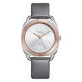 Trnda Women's Stainless Steel Gray Leather Watch, Silver Dial | Trn-W35.8