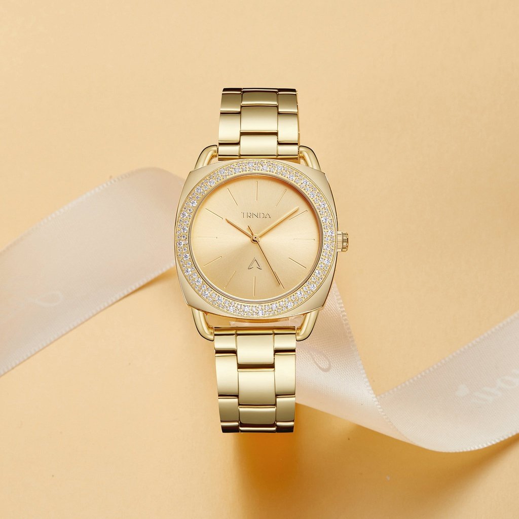 Trnda Women's Gold Stainless Steel Watch, Gold Dial | Trnda35.8