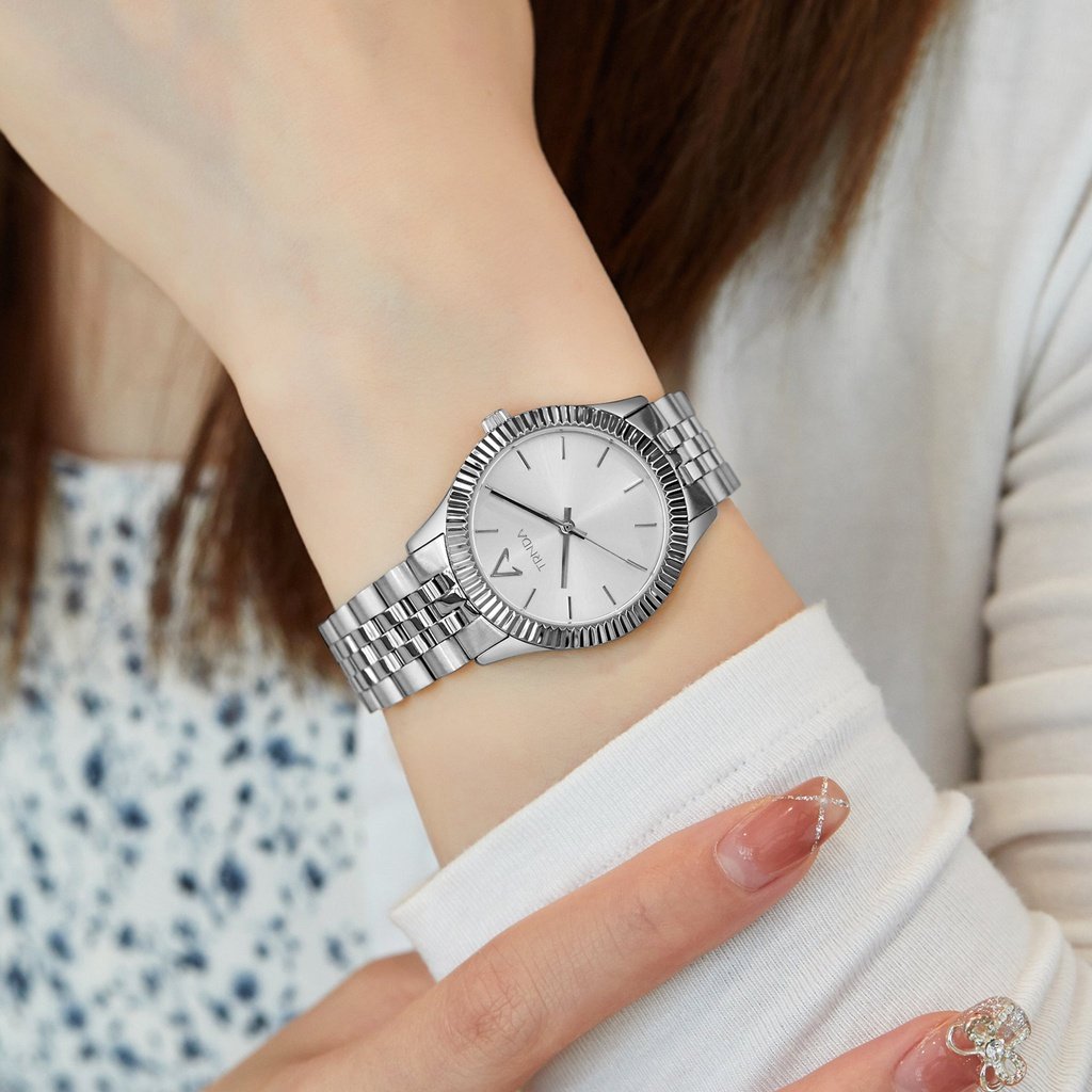 Trnda Women's Stainless Steel Watch, Silver Dial | Tr32mmss
