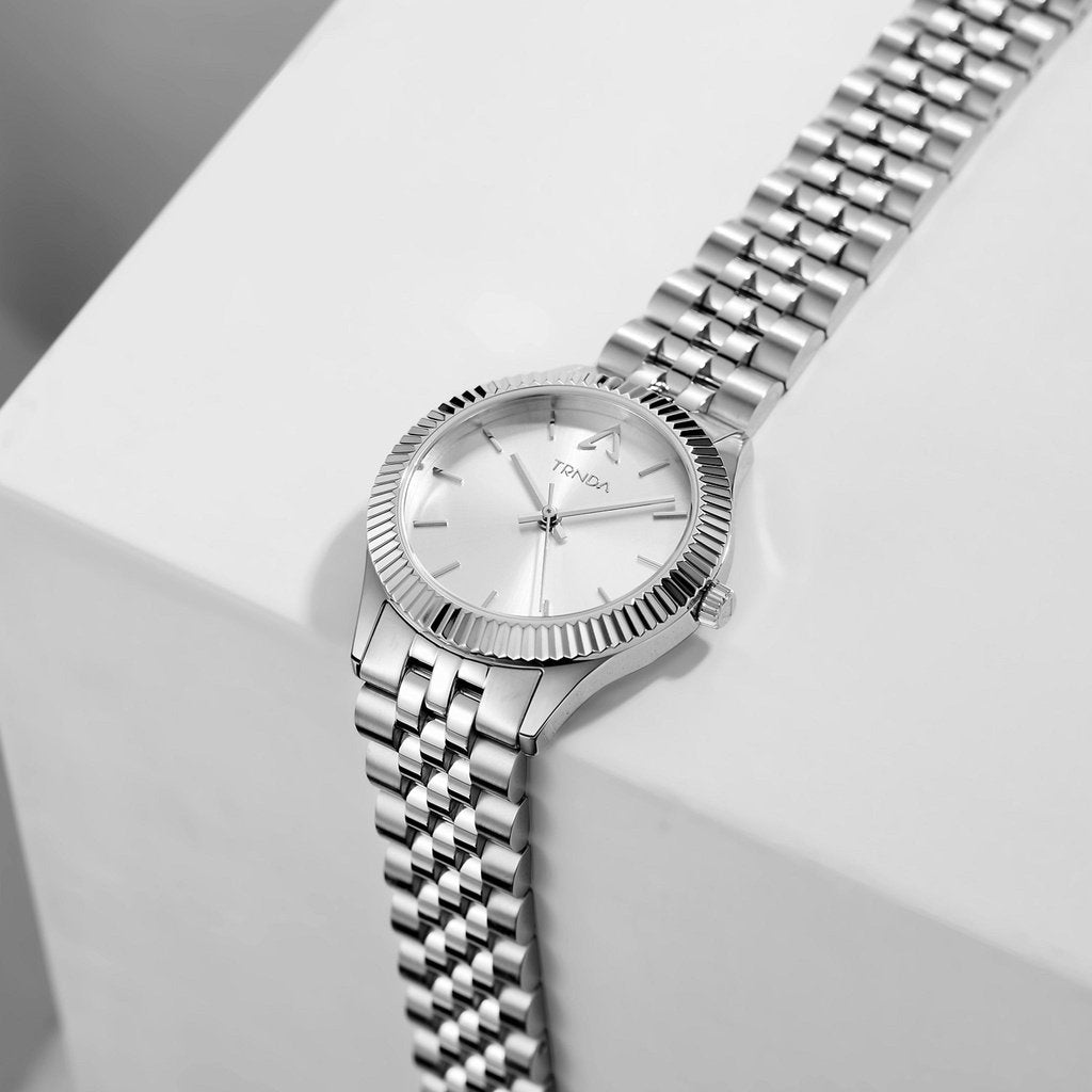 Trnda Women's Stainless Steel Watch, Silver Dial | Tr32mmss