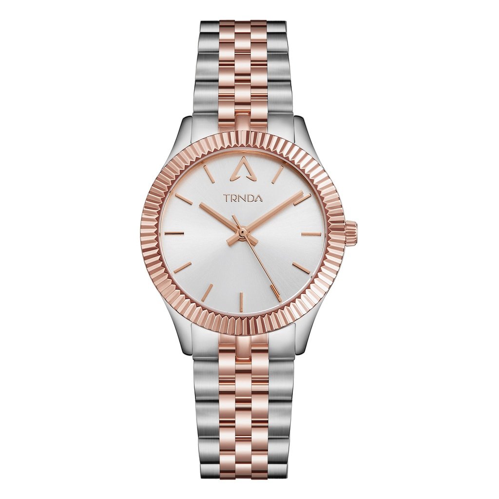 Trnda Women's Stainless Steel Watch, Silver & Rose Gold | Trnda32mm