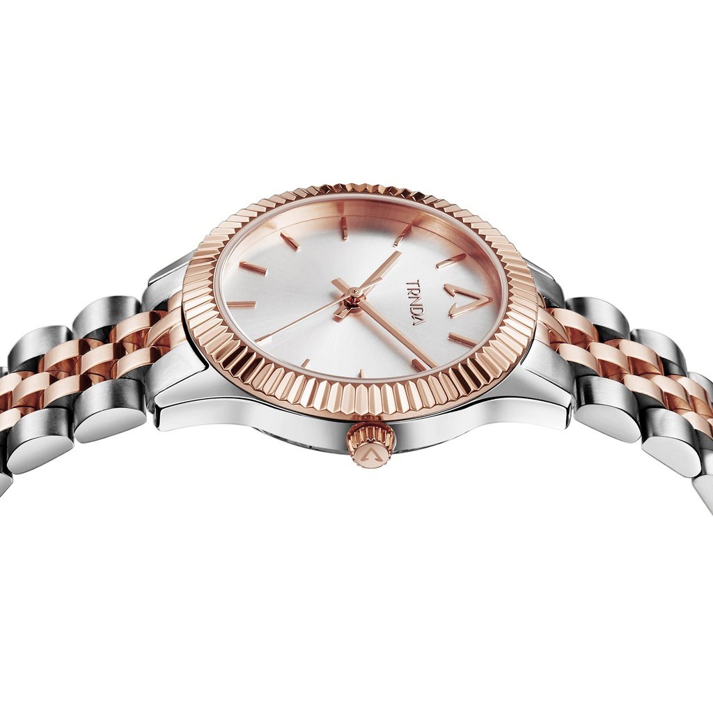Trnda Women's Stainless Steel Watch, Silver & Rose Gold | Trnda32mm