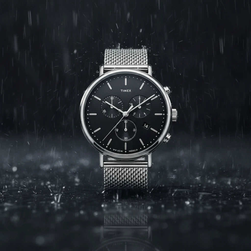 Timex Unisex Brass Silver Watch, Black Dial | Tw2r61900