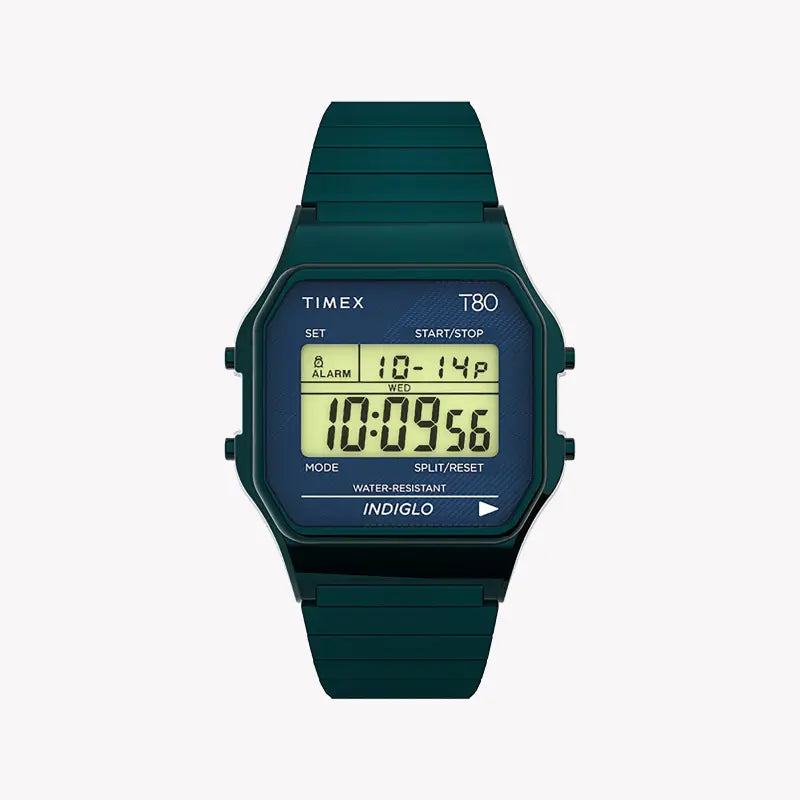 Timex Unisex Blue Resin & Stainless Steel Watch, Digital Dial | Tw2u93800