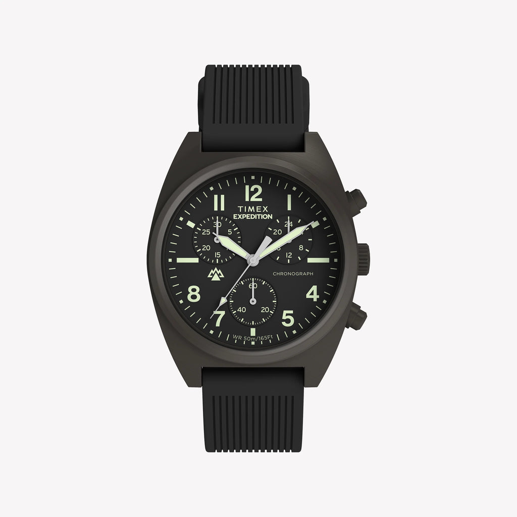 Timex Men's Gunmetal SS, Black Silicone | TW2Y61000