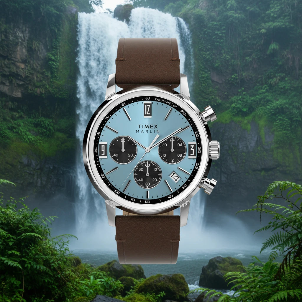 TIMEX Men's Silver-Tone SS, Brown Leather Watch | TW2Y66600