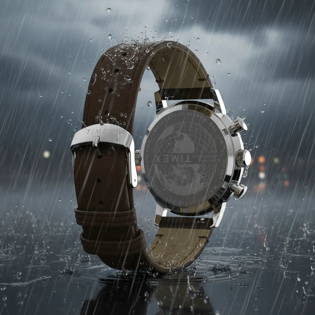 TIMEX Men's Silver-Tone SS, Brown Leather Watch | TW2Y66600