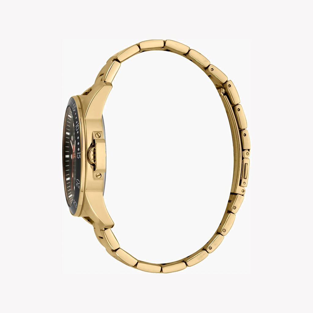 Esprit Men's Gold Stainless Steel Watch, Black Dial | Es1g090m0055-1