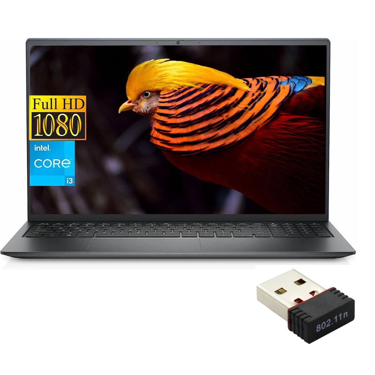 Dell Inspiron 15 2023 - 15.6" FHD, i3-1215U, 8GB RAM, 512GB SSD, Wi-Fi 6