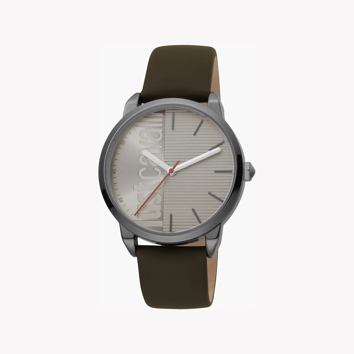 Just Cavalli Men's Brown Leather Watch, Gray Dial | Jc1g079l0035