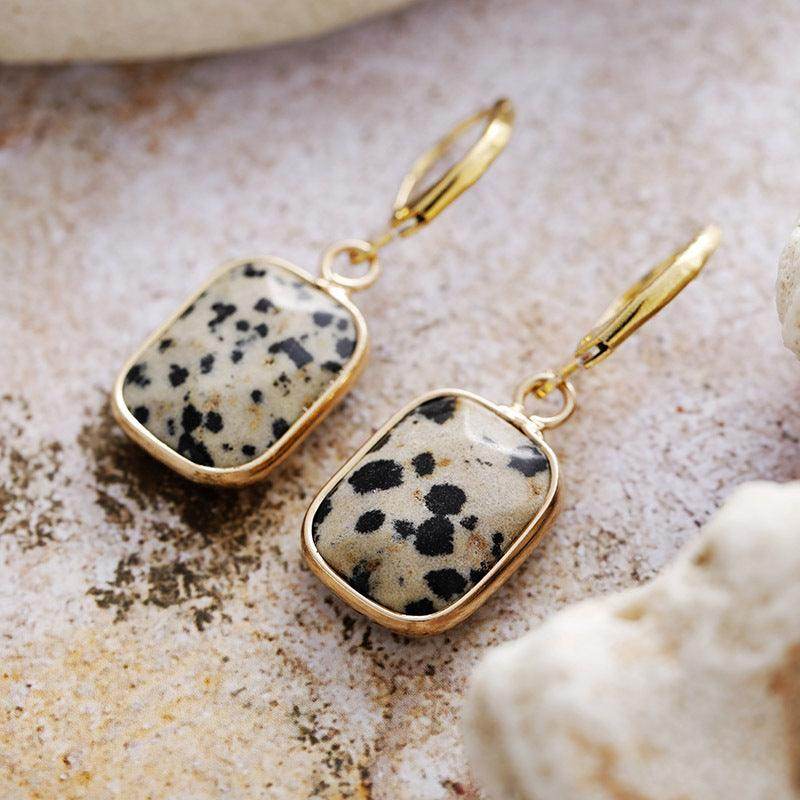 Copper Natural Stone Dangle Earrings for Elegant Style