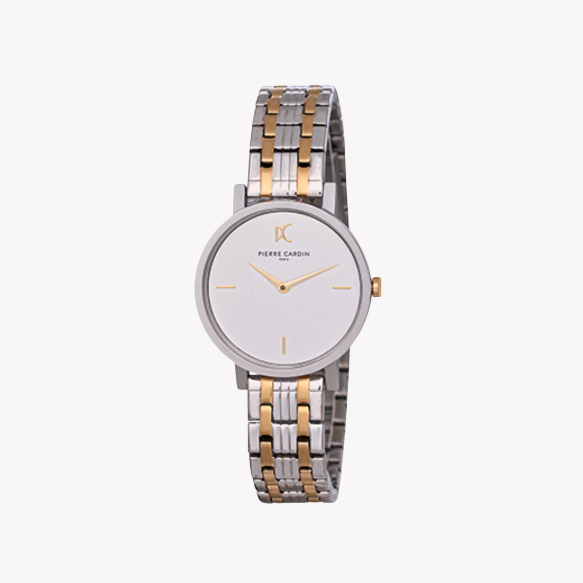 Pierre Cardin Women's Two Tone Silver & Gold Watch, White Dial | Ccm.0531
