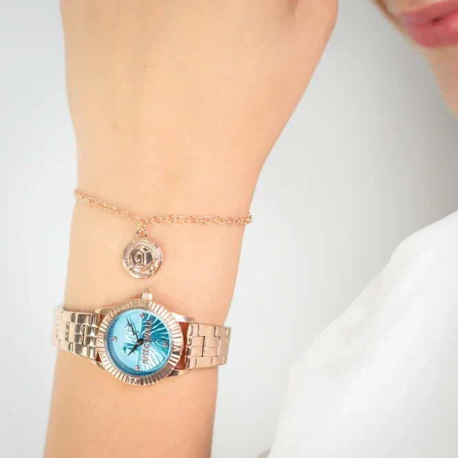 Just Cavalli Women's Rose Gold Watch, Blue Dial | Jc1l328m0065