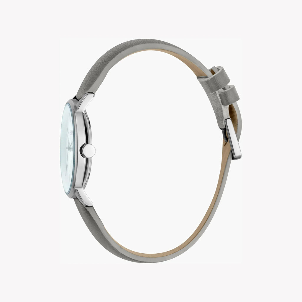 Esprit Women's Grey Leather Watch, Silver Dial | ES1L154L0025