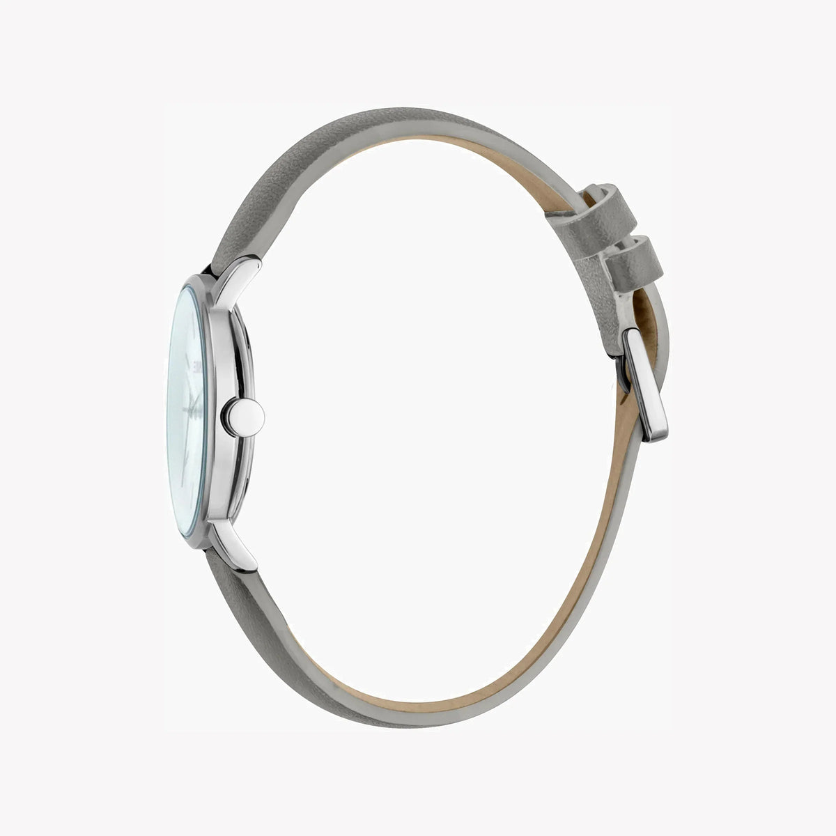 Esprit Women's Grey Leather Watch, Silver Dial | ES1L154L0025