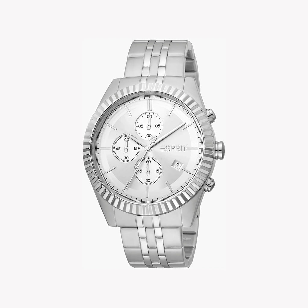 Esprit Men's Silver Stainless Steel Watch, Silver Dial | Es1g052m0045-0