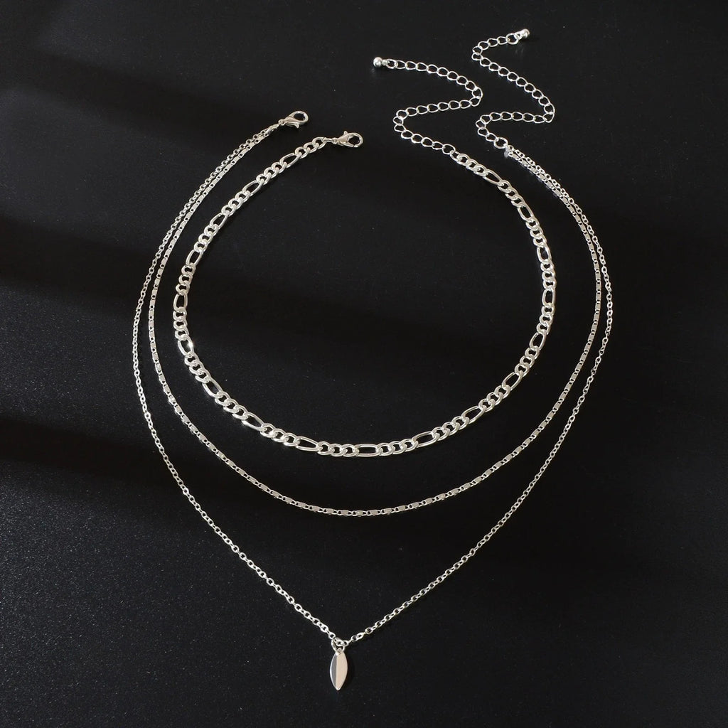 3pcs Boho Multi-Layer Choker Collar Drop Charm Bib Necklace Jewellery Party Gift