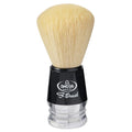 Omega S-Brush synthetic fiber shaving brush, black and trasparent plastic handle